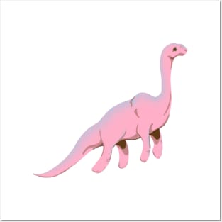 Daydreaming Dinosaur (pink) Posters and Art